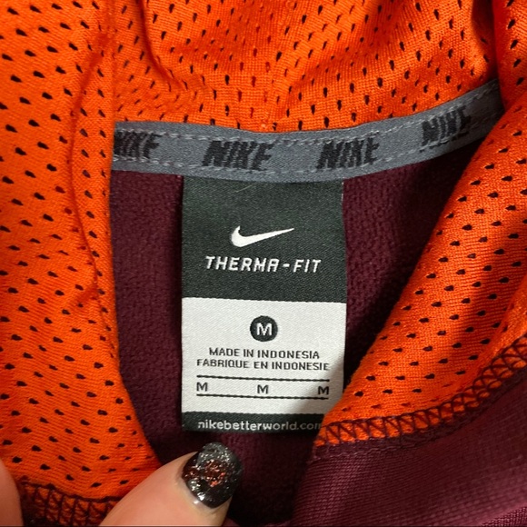 VT Virginia Tech sweatshirt Nike medium maroon and orange - Picture 9 of 12